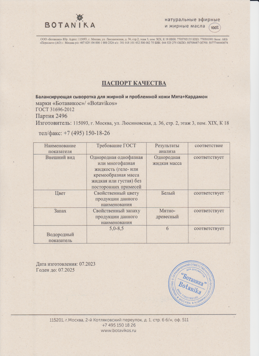 Паспорт №072023